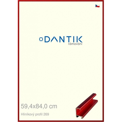 DANTIK rám na obraz 59,4x84 Červená Trumalin broušená