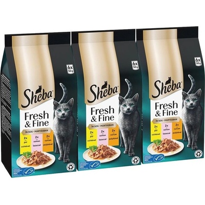 Sheba Fresh & Fine kuracie morčacie a losos 18 x 50 g