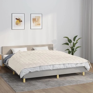 vidaXL Утежнено одеяло светлокремаво 155x220 см 11 кг плат (350759)