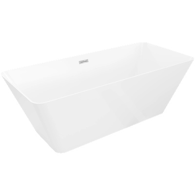 Mexen Velo Slim самостоятелно стояща вана 170 x 75 см, бяла, преливане хром - 52811707500-01 (52811707500-01)