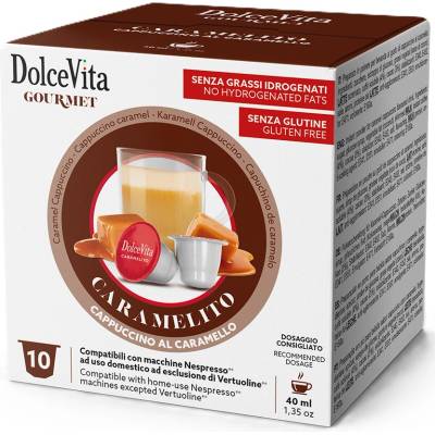 Dolce Vita Nespresso капсули Italfoods Dolce Vita капучино с КАРАМЕЛ 10 броя