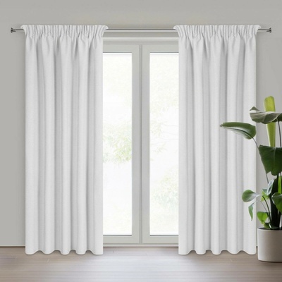 EUROFIRANY ZATEMŇOVACÍ ZÁVĚS (100%) NA PÁSCE SUZAN 135X270 CM STŘÍBRNÁ