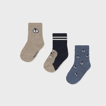 Mayoral Комплект 3ч. чорапи в синьо, тъмносиньо и бежово за бебе момче Mayoral