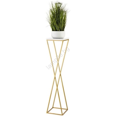 HowHomely Стойка за цветя LOFT 100x24 см златист/черен (DD0329)