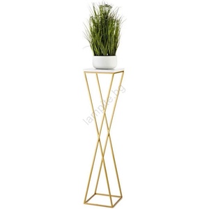 HowHomely Стойка за цветя LOFT 100x24 см златист/черен (DD0329)