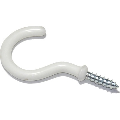 Hák s límcem oplastovaný, 40x3,4mm, bílá – Sleviste.cz