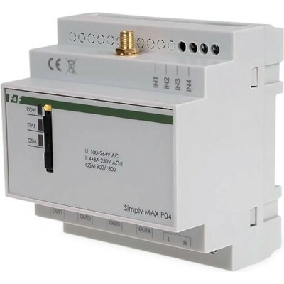 SIMply MAX P04 - GSM relé ZAPNI/VYPNI, 230V, 8a 4x NO