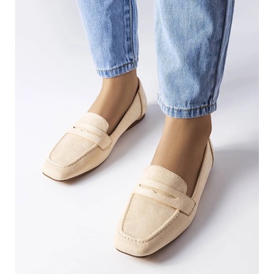 Gemre Beige eco-suede loafers Meilleur krémová
