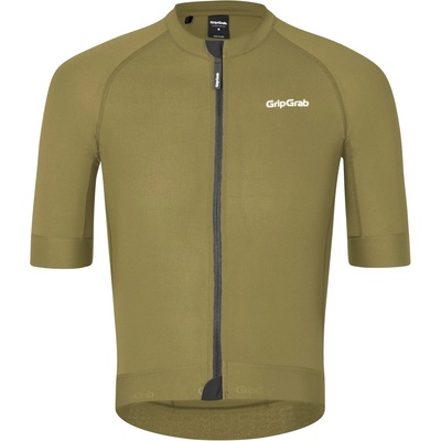 GripGrab Мъжка фланелка с къс ръкав за колоездене GripGrab PACR Short Sleeve Jersey Cycling jersey - Olive Green (056-3086-0211)