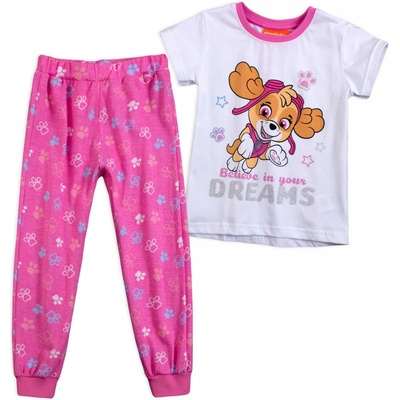 Dívčí pyžamo PAW PATROL BELIEVE bílé
