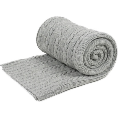 Wooline Pletená deka Olivia světle šedá Australské Merino 130x170