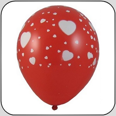 balónek Bílá srdíčka L