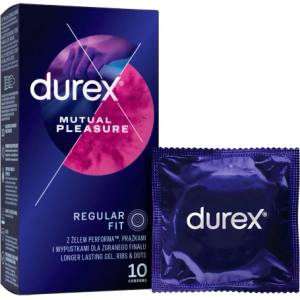 Durex 10 бр. Durex Mutual Pleasure задържащи релефни презервативи
