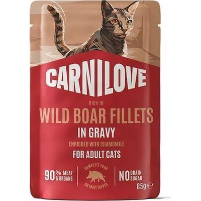 CARNILOVE Cat POUCH GRAVY rich in Wild Boar enriched with Chamomile 85 g