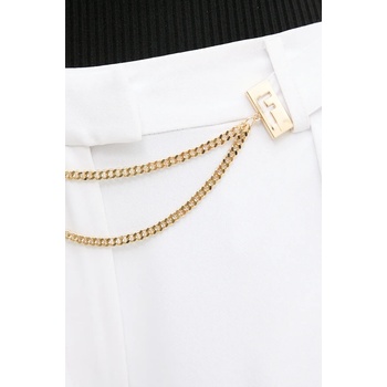 Fracomina Къс панталон Fracomina в бяло с изчистен дизайн с висока талия FS25SV6001W47601 (FS25SV6001W47601)