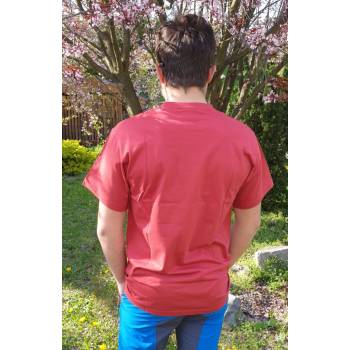Pánské tričko Scharf s krátkým rukávem malé logo červené red