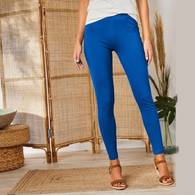 Súprava 2 jednofarebných legín modrá/čierna