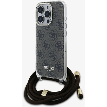 GUESS IML 4G Печатен заден капак с каишка за кръст за iPhone 16 Pro Max Brown Guess | Lilav | ЖЕНИ | UNI