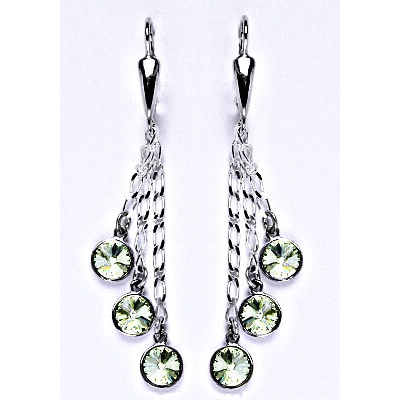 Čištín s krystaly Swarovski chrysolite kolečka na řetízku NK 1336/3/20