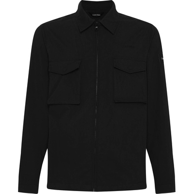 Calvin Klein Риза с дълъг ръкав Calvin Klein Men's Lifestyle Cotton Long Sleeve Overshirt - Black