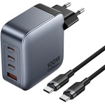 Vention TZ-FETH0-EU Зарядно устройство, 100W, 1xUSB-A, 3xUSB-C, кабел (TZ-FETH0-EU)