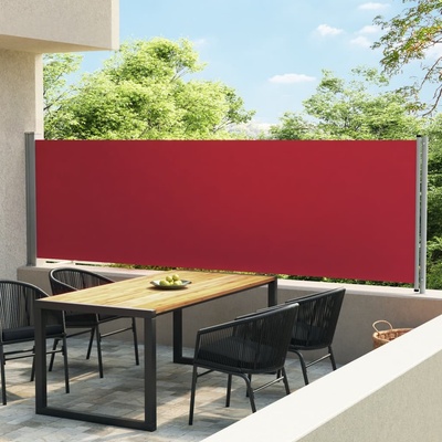 vidaXL Zatahovací boční markýza 140 x 600 cm červená
