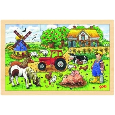 Goki - Дървен пъзел в рамка - Фермата на Милърс (57891)