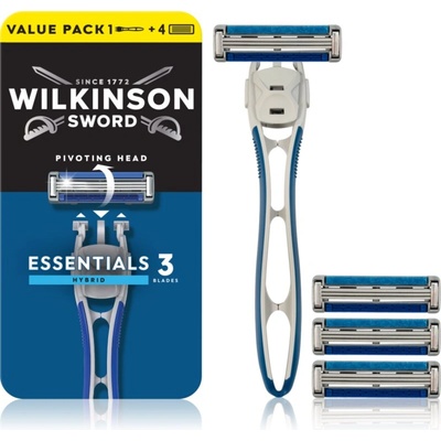 Wilkinson Sword Essentials 3 Hybrid самобръсначка + резервни остриета 4 бр