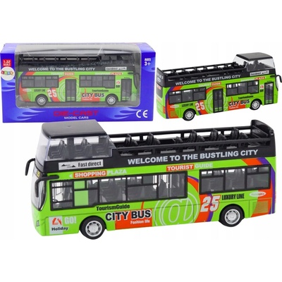 LEANToys Dvoupatrový autobus se světlem a zvukem zelený