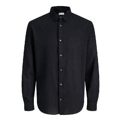 Риза с дълъг ръкав Jack & jones Esummer Linen Blend long sleeve shirt - Black (Black)