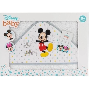 INTERBABY Osuška froté MICKEY BIELO/SIVÁ