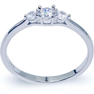 F.B.Marcelino Stříbrný prsten se třemi kulatými zirkony PS1411 Stříbro