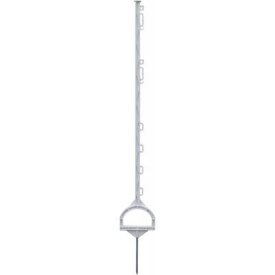 Plastový sloupek pro elektrický ohradník, délka 115 cm, 10 oček, bílá