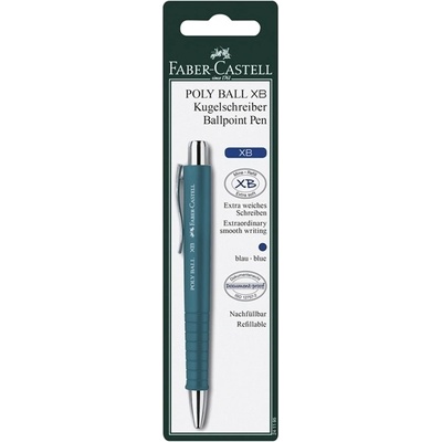 Faber-Castell Химикалка Faber-Castell Poly Ball XB цветове асорти, 0.6 mm дебелина на писане, син цвят на писане, различни цветове