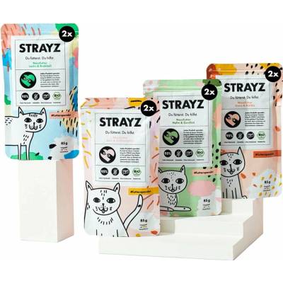 STRAYZ BIO balení se vzorky 8 × 85 g