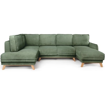 Bonami Светлозелен сгъваем ъглов диван от рипсено кадифе (ляв ъгъл/"U" форма) Tori - Bonami Selection (TORIULEFTCORNERPOSO47)