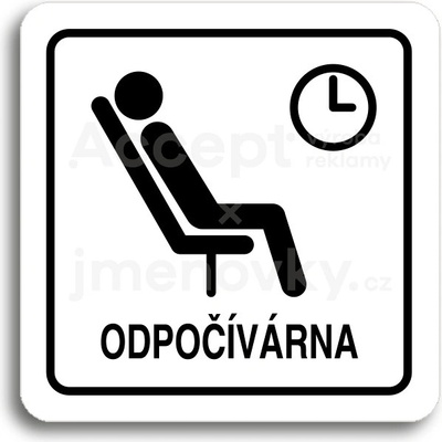 ACCEPT Piktogram odpočívárna III - bílá tabulka - černý tisk