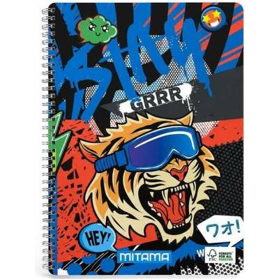 MITAMA Spirálový sešit Fantasy colours A4 čtverečkovaný tygr