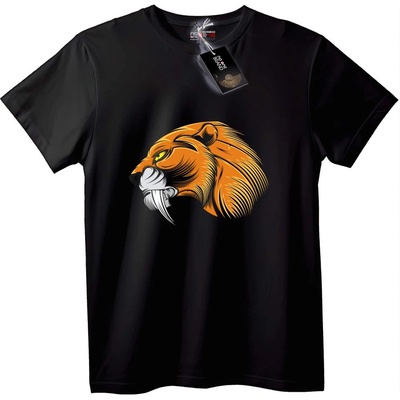 NOONEBRAND Тениска Глава на тигър - L, Black