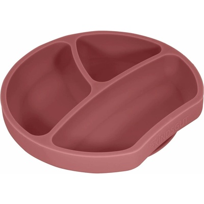 Kindsgut Silikónový detský tanier v tehlovej farbe 19x20,5 cm Dusky Pink