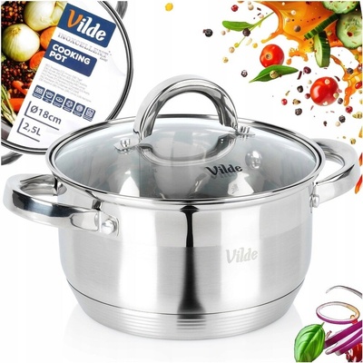 Vilde HRNEC Z NEREZOVÉ OCELI Inoxcellent 18 cm 2.5 l pro indukci s poklicí