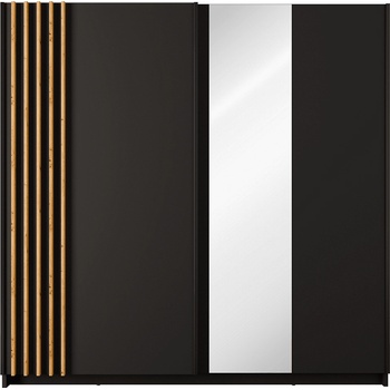 Гардероб, 2D-200, черен/дъб artisan, BAJADERO TYP 2