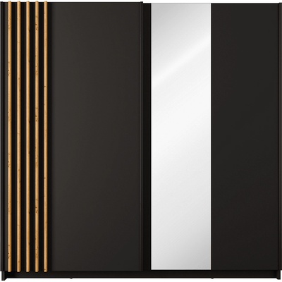 Гардероб, 2D-200, черен/дъб artisan, BAJADERO TYP 2