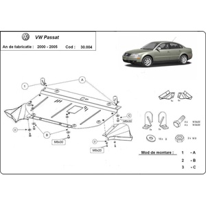 Scut Motor - Румъния Метална кора под двигател volkswagen passat b5, b5.5 (2000-2005) (73584)