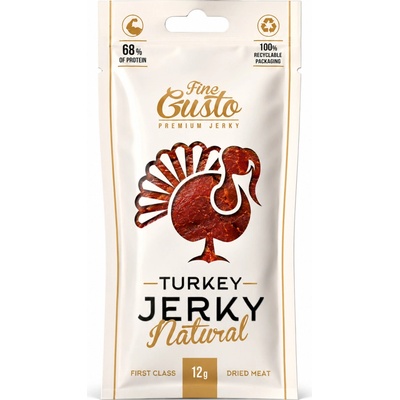 Fine Gusto sušené maso Turkey Jerky Natural 12 g