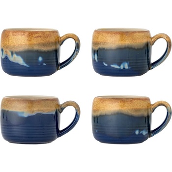 Bloomingville Сини/кафяви глинени чаши в комплект от 4 бр. 400 ml Sheen - Bloomingville (82072527)