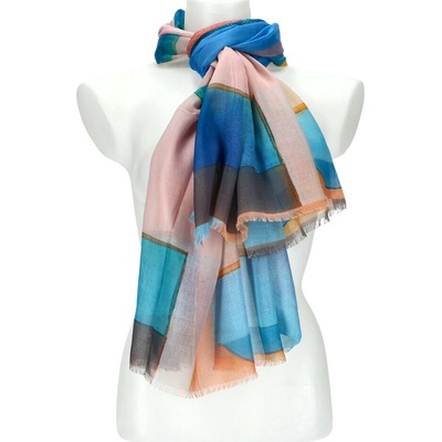 Cashmere letná šatka modrá