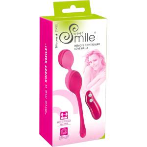 Sweet Smile SMILE Love Balls - носимо радиоуправляемо вибриращо яйце - 82 g (розово) - desirel