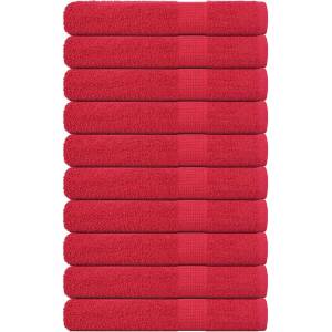 vidaXL Кърпи за сауна FROGN 10 бр. Червени 80x200 см 360 г/м2 (136937)