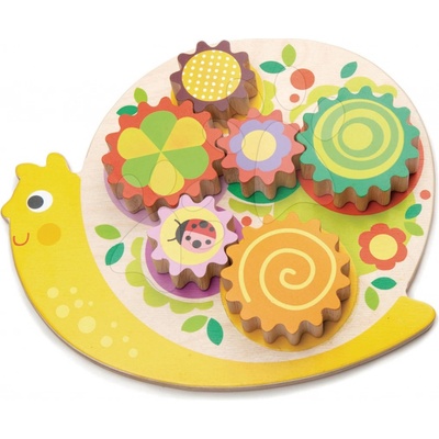 Tender Leaf Toys didaktický slimáčik Snail Whirls so 6 pohyblivými kolieskami